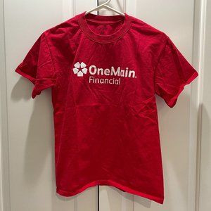NWOT OneMain Financial Volunteer T-Shirt, Red, Port & Co., Cotton, Youth L 14-16